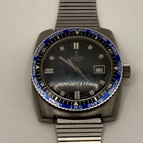 Vintage Sorna Watch Automatic Swiss Made Not Working Da Revisionare - Imagen 2 de 13