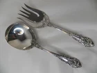 WALLACE SIR CHRISTOPHER STERLING SILVER SOLID 2 PC. SALAD SET NO MONOGRAM 9 1/4"