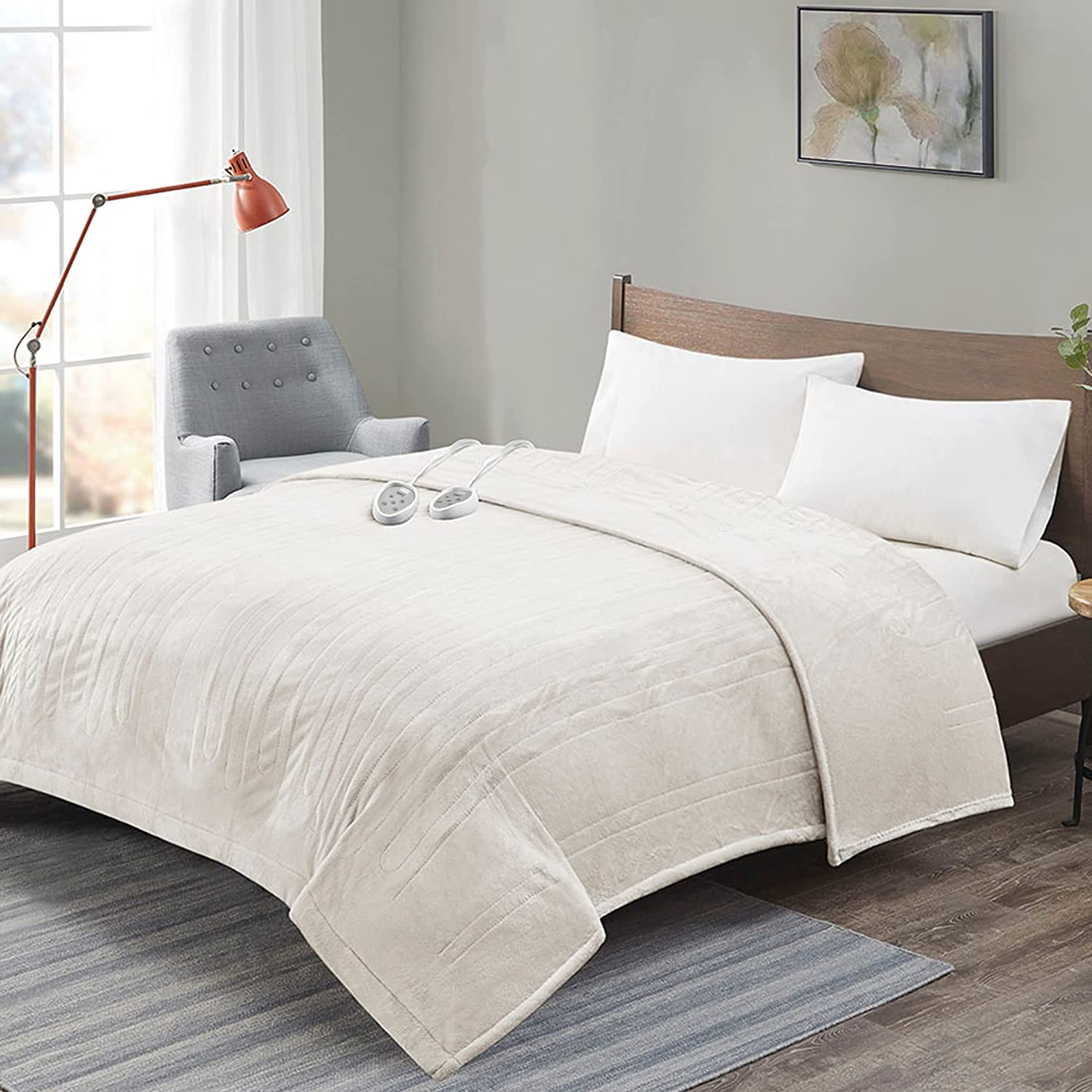 California King Electric Blanket with Dual Controls, Heated Blanket for