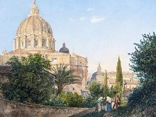 FROM THE VATICAN GARDEN by R. Alt Tile Mural Kitchen Backsplash Ceramic 10x8