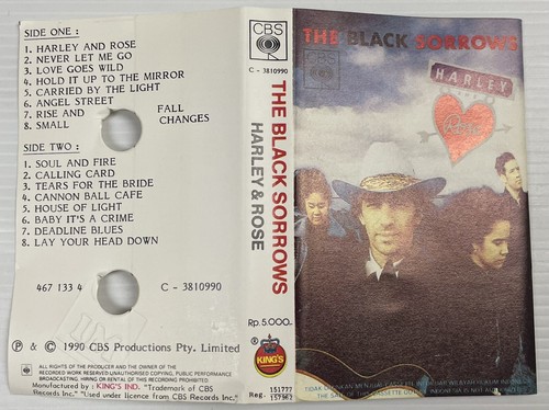 The Black Sorrows Harley And Rose Music Cassette Tape C-3810990 CBS Records 1990 - Picture 20 of 24