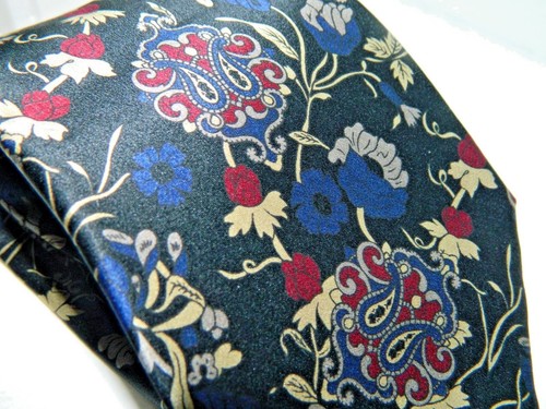 Jsaco Men's Silk Tie 57" X 4" Multi-Color Abstract Made in italy - Picture 4 of 6