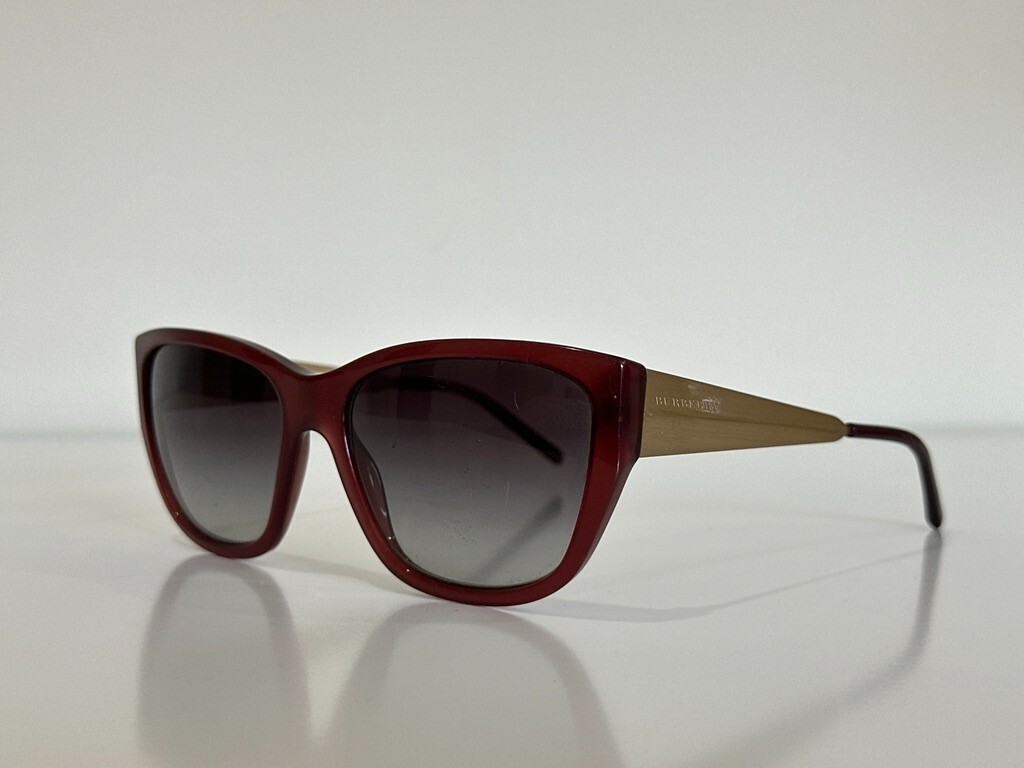 Womens Burberry 56mm Cat Eye Sunglasses Bordeaux/Gold B4174 3402/8G (56-17-140) Burberry 56mm Squared Cat Eye Sunglasses Bordeaux/Gold B4174  main image 2
