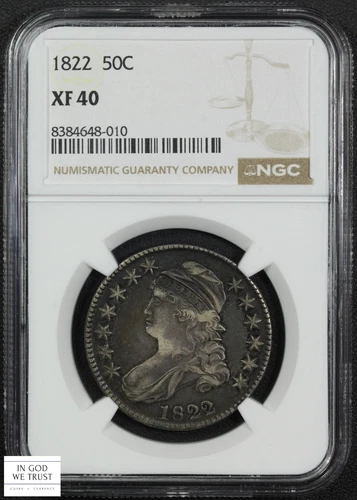 1822 Capped Bust Silver Half Dollar 50C NGC XF 40