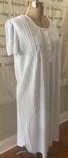 Miss Elaine Classics Vintage Light Blue Pleated Nightgown L