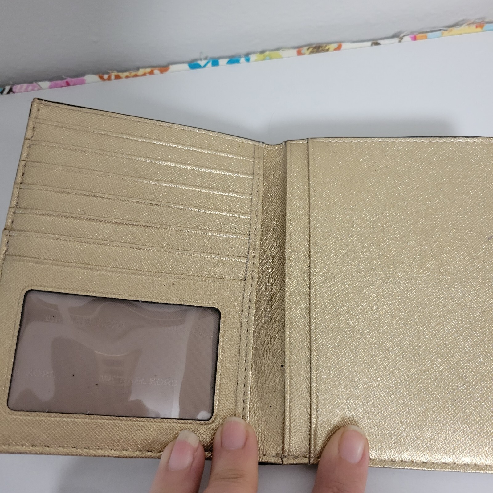 MICHAEL KORS PASSPORT WALLET GOLD GUC eBay