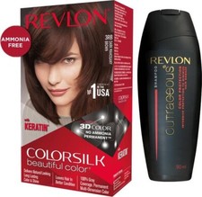 Revlon ColorSilk Hair Color with Keratin With Free Outrageous Shampoo , Dark M