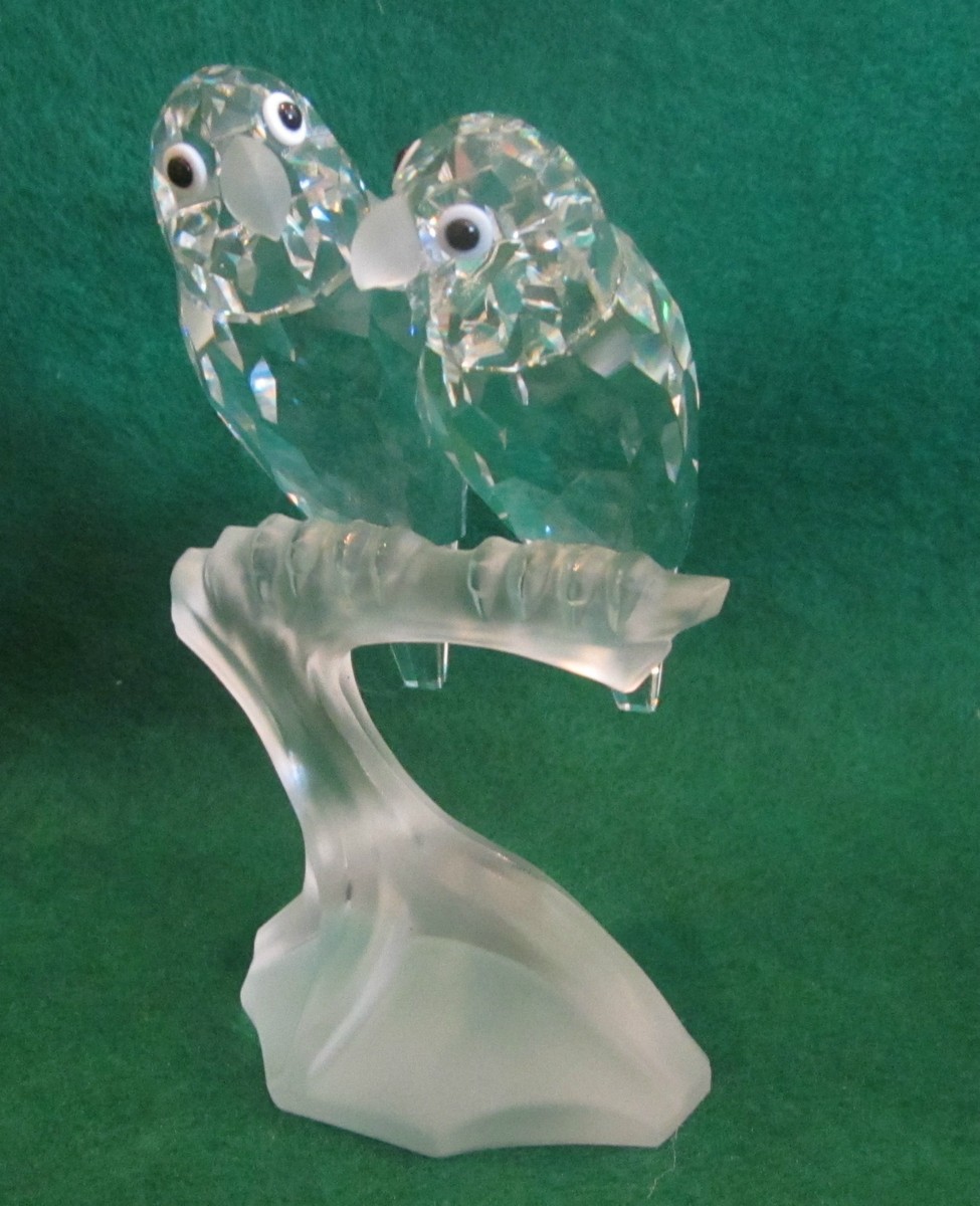 Swarovski Lead Crystal Lovebirds, Annual Members Edition 1987 1st