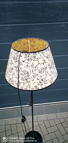 Design Steh Leuchte Stand Decken Fluter Wohn Zimmer Lese Stoff Schirm Lampe Meta - Bild 2 von 8