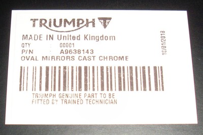 GENUINE TRIUMPH STREET TWIN OVAL CAST CHROME MIRRORS A9638143 | eBay