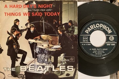 The Beatles A Hard Day s Night Italy Parlophon GREEN BIEM original 7  45rpm 1964