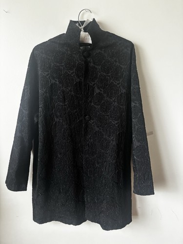 0 Eskandar Neiman Marcus Texturized Silk Roses Jacket Coat
