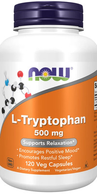NOW Foods L-Tryptophan 500 mg 120 Veg Cap Relaxation Sleep Relaxation 04/2028EXP