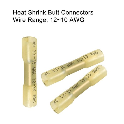 100pcs 12-10AWG Heat Shrink Butt Splice Wire Connectors Seal Crimp Terminals US - Picture 5 of 8