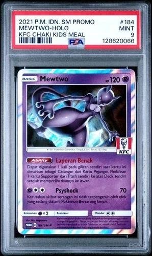 Pokemon Mewtwo 184/SM-P KFC Kentucky Fried Chicken Promo Card PSA 9