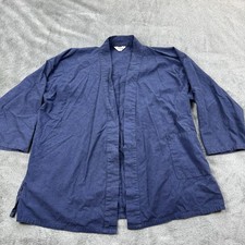 Japanese Samue Jacket Blue Lounge Wear Zen Workwear Kimono Style Large