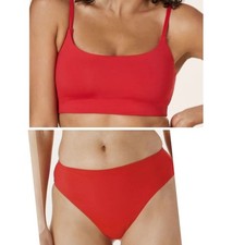Andie Bikini Set Maui Top 90s High Waisted Bottom Cherry Red size S NWT