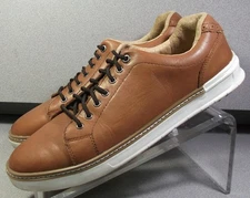 259126 PF50 BANKS MEN SHOE 10.5 M TAN LEATHER GOLF SHOE BY JOHNSTON & MURPHY