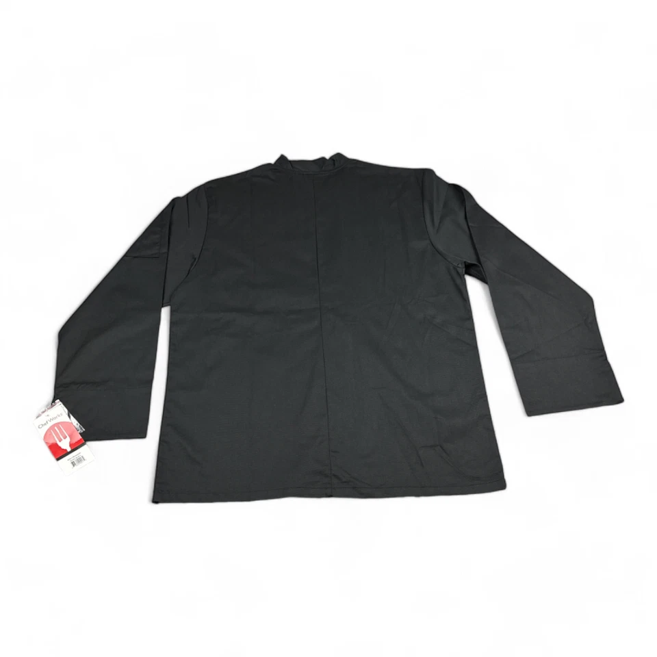 Chef Works Chef Coat Adult LARGE Black Long Sleeve Uniform Jacket Cook Workwear - Image 3 of 4