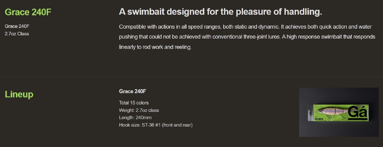 Galapagos Grace 240F Jointed Swimbait Floating Lure Sakura Ugui (3567) - Image 4