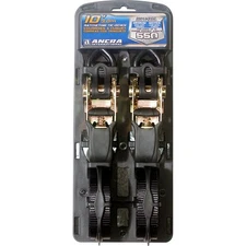 Ancra 95002 Ratchet Tie Down Strap   2 Pack, 1 In. X 120 In., With S Hook