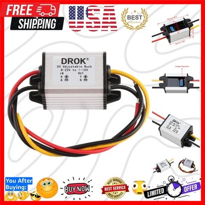 Waterproof DC Buck Converter Voltage Regulator 8-22V to 3-15V 5V 12V 3A Adjus...