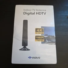 Wave Max Indoor TV Antenna 4K Ultra HD Signal Booster Digital HDTV-Sealed! 