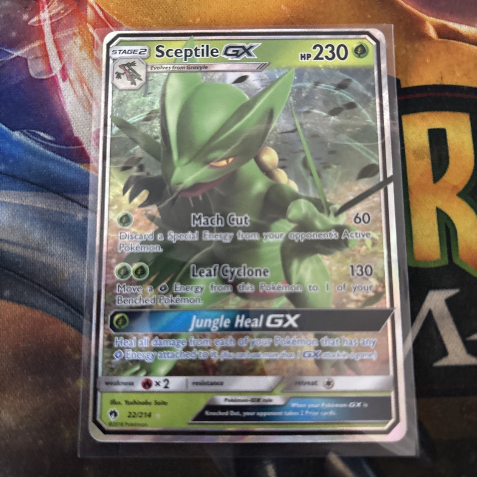 Sceptile GX 22/214 Holo GX Rare Lost Thunder Pokemon Near Mint