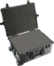 Pelican 1610 Waterproof Rolling Case with Foam, retractable handle, Crushproof