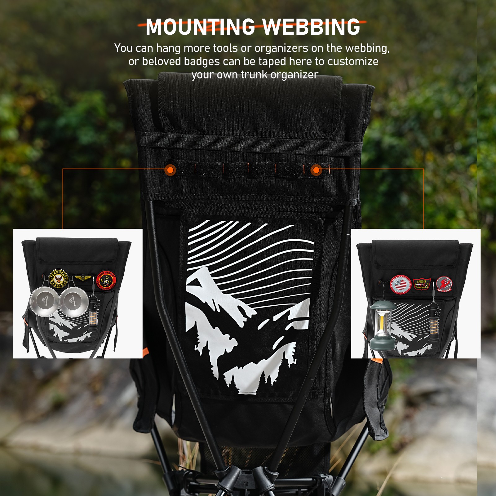 NOVSIGHT Camping Chair Folding Garden Beach Fishing Picnic Adult Child 150KG Max