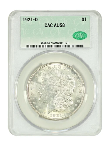 1921-D Morgan Silver Dollar CAC AU58 🔥Denver Mint Final Year Collector Coin USA