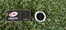2 saracens membership metal badges