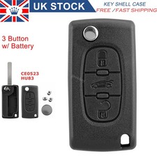 CE0523 HU83 Flip Key Fob Case Shell for Peugeot 207CC SW 307CC 308 308CC SW RCZ