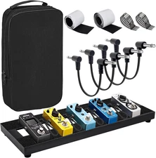 Small Guitar Pedal Board, 15X5.7X1.18", Aluminum Alloy Black Effects Mini Pedal 