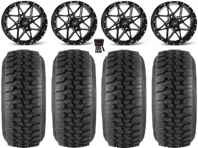 ITP Tornado 15'' Wheels Black 33'' Desert Series Tires Textron Wildcat XX