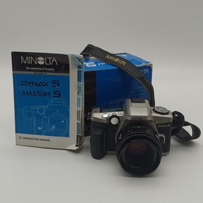 Minolta Maxxum 5 Film camera W/ Minolta Af 50mm 1:1.7 W/Manual & Box New Battery