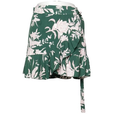 BSL, Wickelrock, Größe: M, Grün/Pink, Blumen, Damen #MEk