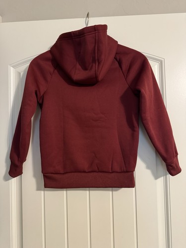 Under Armour Boys Long Sleeve Fleece Pro Pullover Hoodie Size Small Maroon NWT - Picture 2 of 10