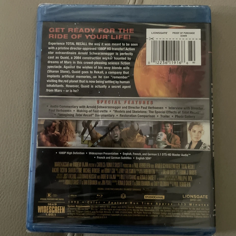 Total Recall (Blu-ray, 1990) Schwarzenegger Rare Edition - Image 3 of 3