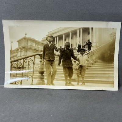 Vintage Found Photo 3 Boys Playing On U.S. Capitol Steps Washington D.C. 1941