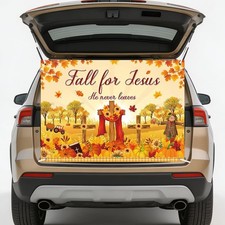 Jesus Trunk or Treat Decorations, Christian Fall Jesus Backdrop Banner Religious
