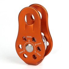Aluminum Alloy Single Pulley 20KN Fixed Side Rope Pulley for Mountain Rescue