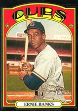 2021 Topps Heritage MLB Baseball ERNIE BANKS 1972 Die-Cut Insert #72DC-24 CUBS