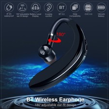 Wireless Bluetooth 5.0 Earpiece Headset Driving Trucker Earbuds Noise Cancelling