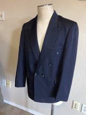 Unbranded Black Men  s Double Breasted Tuxedo 48 Excellent Condition