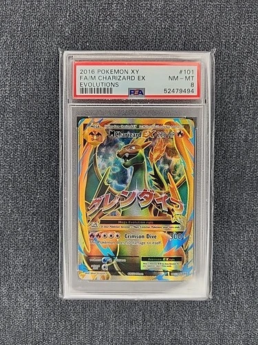 Pokémon TCG M Charizard EX #101/108 PSA 8 NM-MINT Full Art Xy Evolutions
