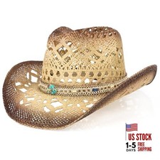Cowboy Hat,Cowgirl Hat,Cowboy Hats for Women/Mens Synthetic straw Yellow coffee