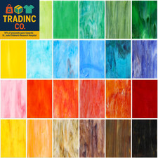 24 Pcs Stained Glass Sheets 4 X 6 Inch Rainbow Stained Glass Supplies for Craft