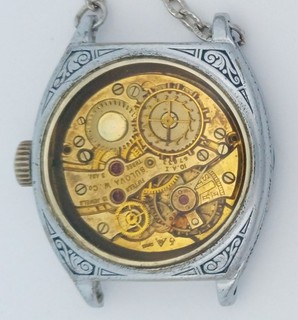 Art Deco Steam Punk Inside Out Bulova Antique Watch Mens Unisex Watch Necklace