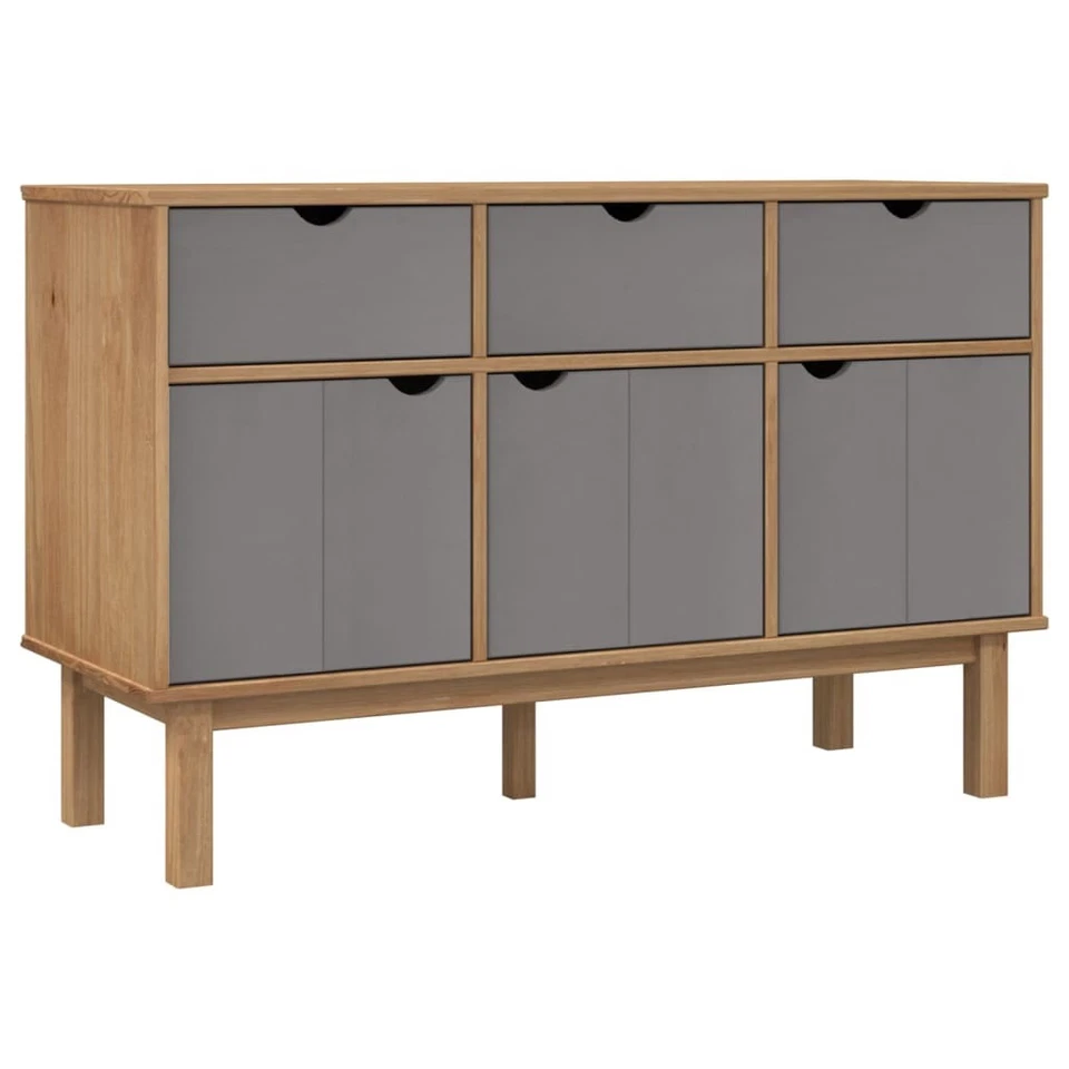 Sideboard Brown and grey Solid pine wood, engineered wood Medium - Image 2 of 4